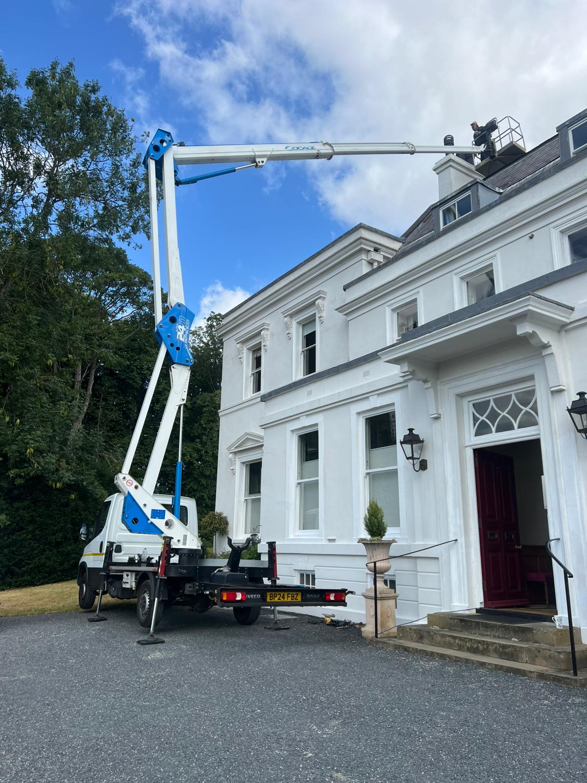 Chimney repair from cherry picker in Biggleswade